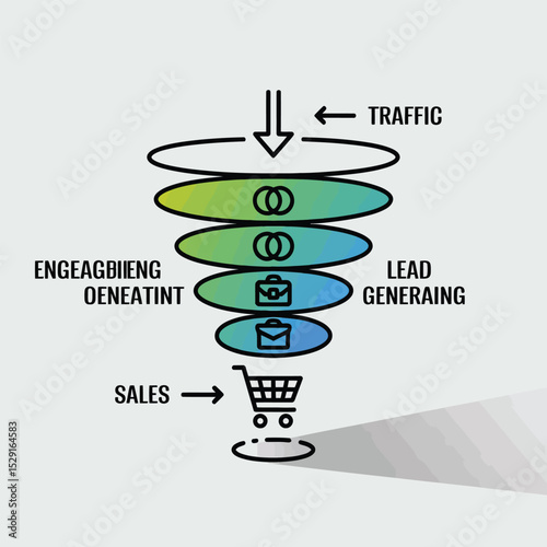 Sales funnel diagram lead generation to sales conversion