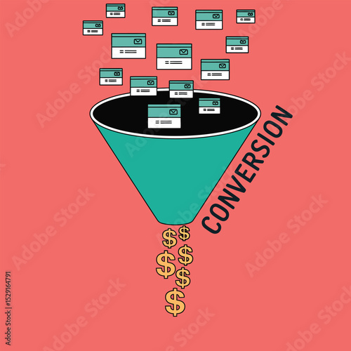 Sales funnel conversion rate optimization graphic
