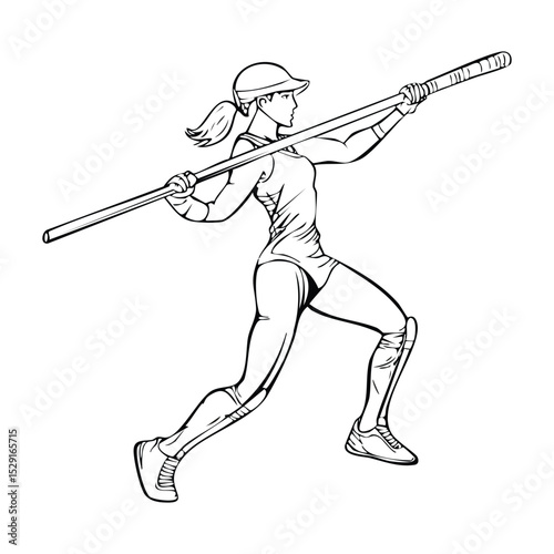 Javelin thrower in the moment of release, illustrating focus and the power of the launch