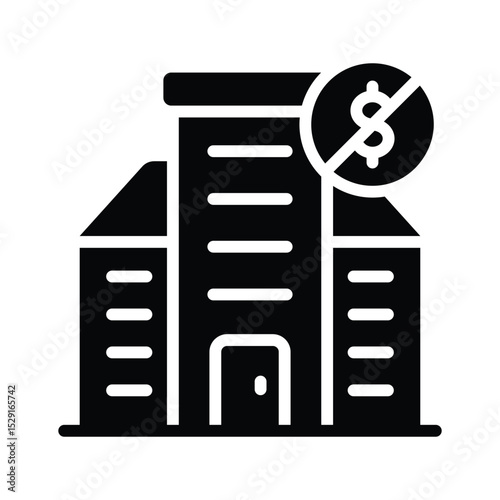 A glyph style icon showing no sale indicator