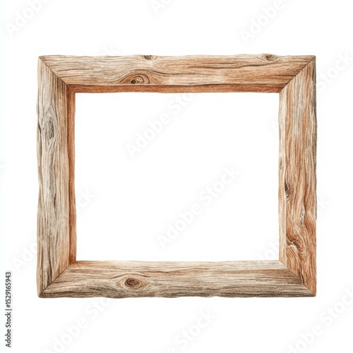 Rustic wooden frame with an empty center ready for artwork or decoration in a natural setting