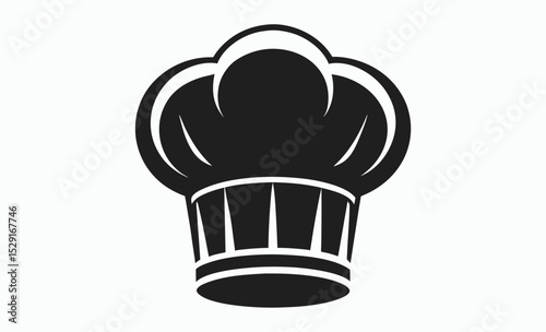 Chef hat silhouette, kitchen headwear icons,cooking cap design, black and white graphic,  vector different types of chef hat silhouette 