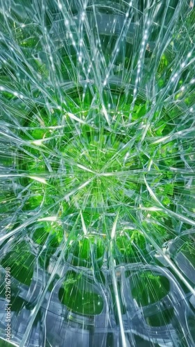 Wallpaper Mural Abstract green fractal pattern, moving texture background Torontodigital.ca