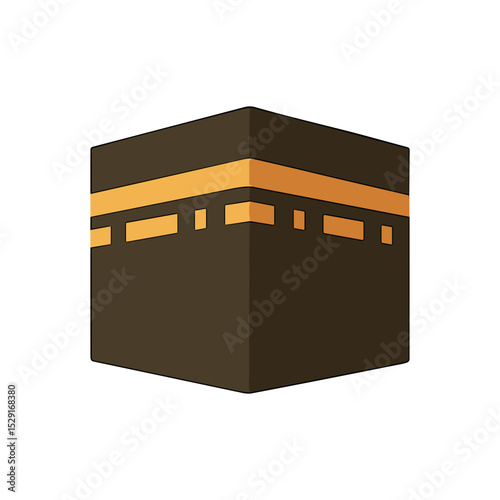 An illustration of the Kaaba in Mecca, a sacred Islamic site and key destination for Hajj and Umrah pilgrims.