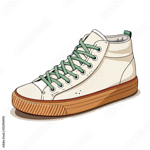Stylish vegan sneaker crafted from organic canvas and natural gum rubber sole; sustainable and eco-friendly footwear.