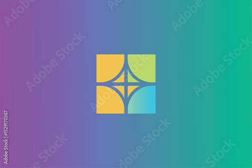 Dual tone gradient star logo with symmetric edges