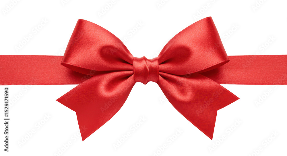 Obraz premium Isolated Red Satin Ribbon Bow