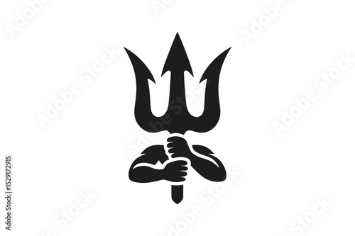 Poseidon trident vector illustration sea mythology