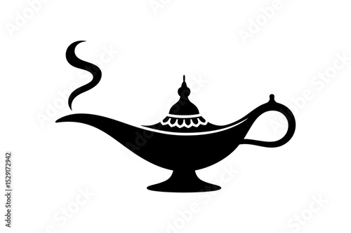 Aladdin genie lamp vector illustration graphic art