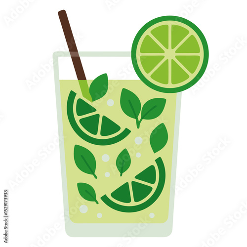 Mojito cocktail illustration