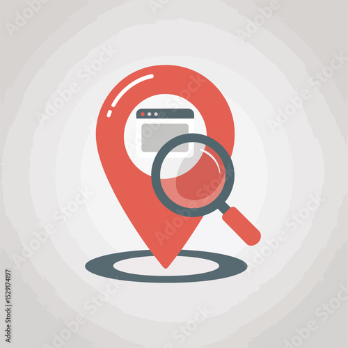 Location based web search magnifying glass icon