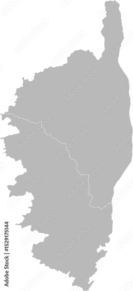 Corsica, France – administrative vector map with department boundaries (Web Mercator projection, PPT-compatible & fully editable)