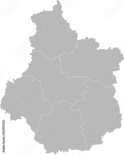 Centre-Val de Loire, France – administrative vector map with department boundaries (Web Mercator projection, PPT-compatible & fully editable)