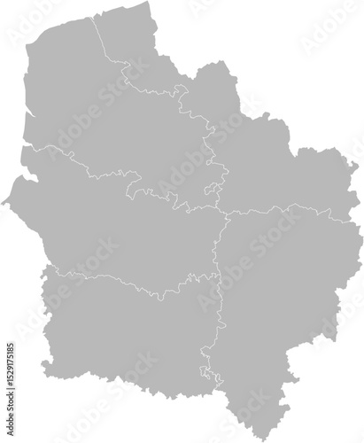 Hauts-de-France, France – administrative vector map with department boundaries (Web Mercator projection, PPT-compatible & fully editable)