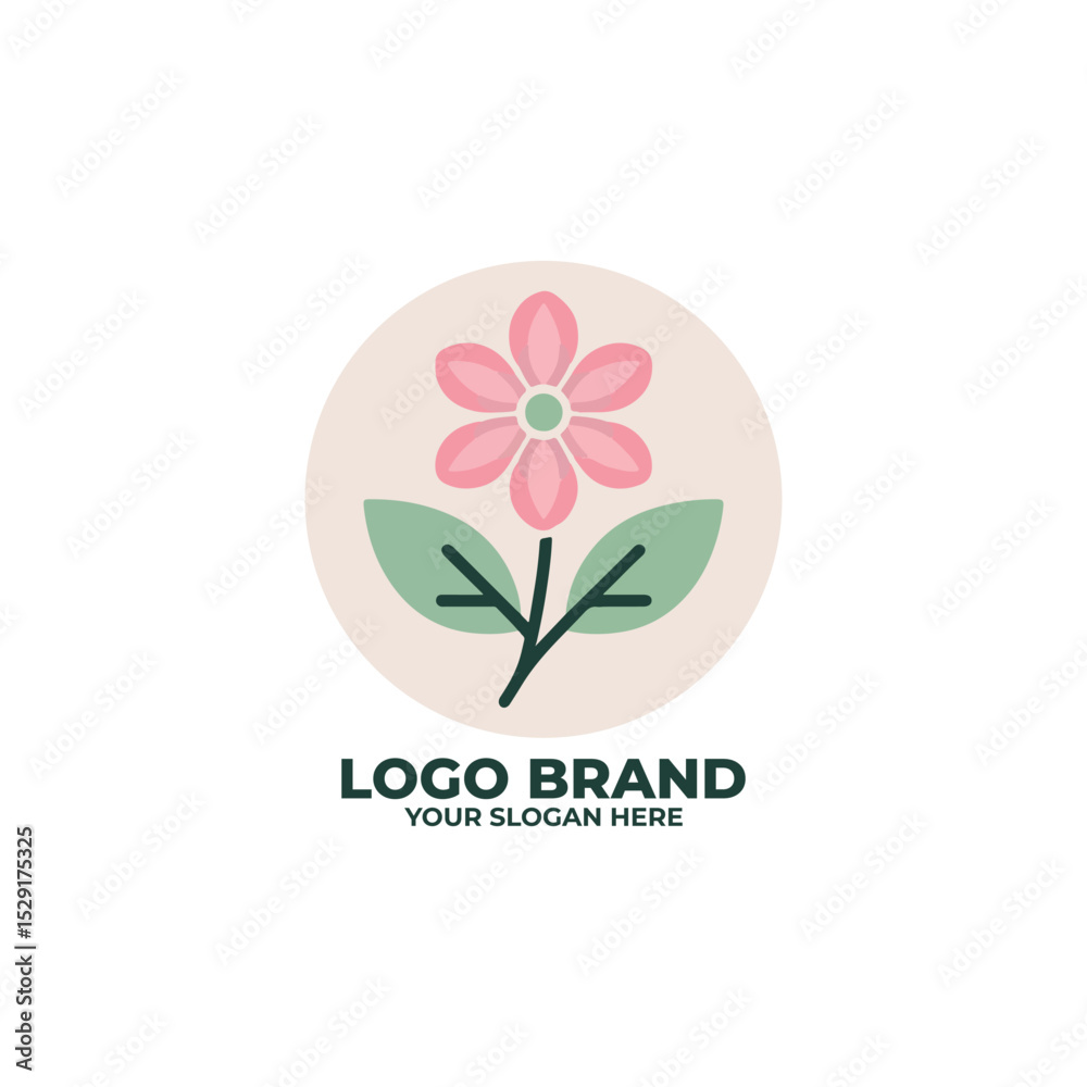 Fototapeta Floral Leaf Flat Logo Design