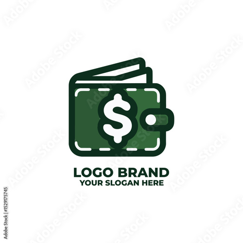 Minimalist Green Wallet Icon Design