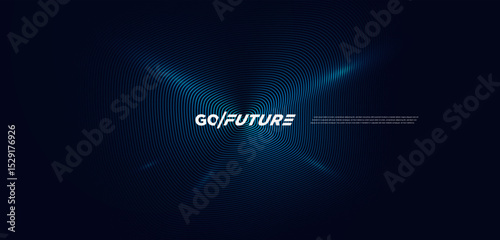 Futuristic abstract background with radiant blue lines and central pulse effect on dark navy tones. Ideal for tech branding, sci-fi presentations, digital interfaces, and premium design templates.
