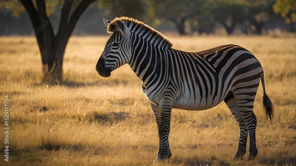 Naklejka premium Zebra in the African Savannah