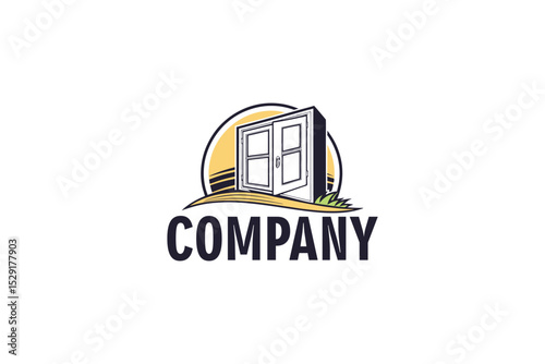 Skyscraper company logo for corporate identity