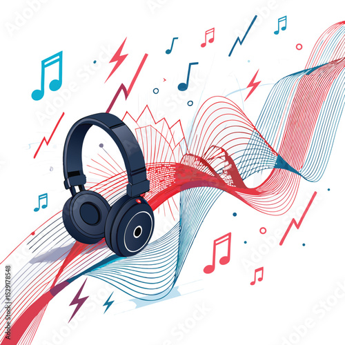 Design a futuristic flyer showcasing 3D rendered music elements; vibrant, abstract shapes and glowing textures.  Include space for event details.
