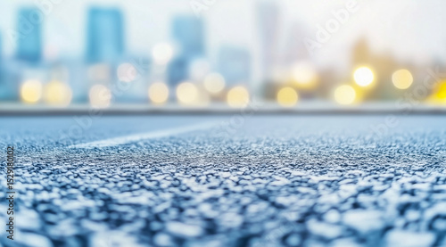 An abstract view of a city road, blurred city background, showcasing the urban lifestyle and transportation theme.
