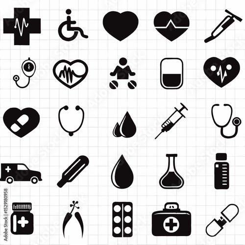 medical icon set