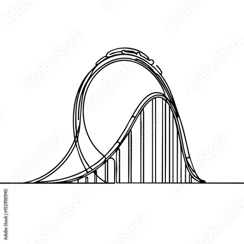 Roller coaster silhouette design in minimalist style  