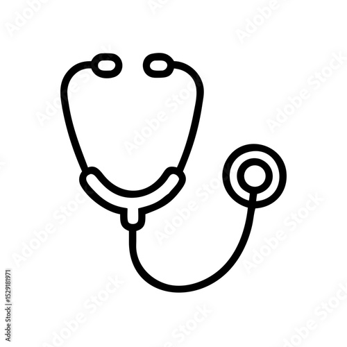 Stethoscope icon in simple line design for medical context  