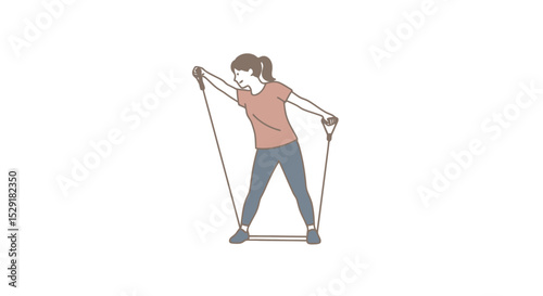 Resistance Band Exercise: Full Body Workout Illustration