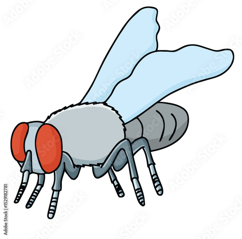 Cute cartoon hand drawn vector fly clipart.