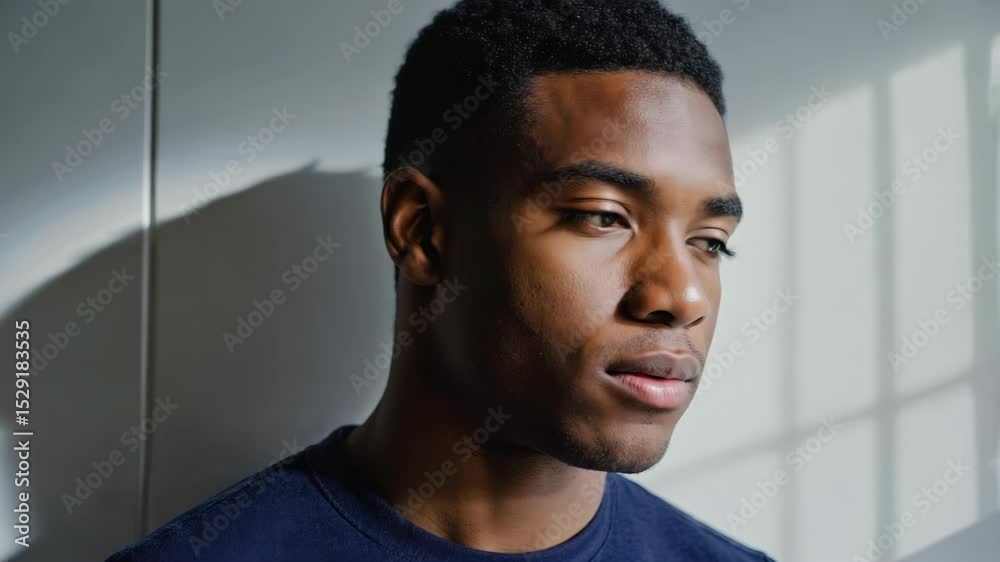 Portrait of a young man with side burns