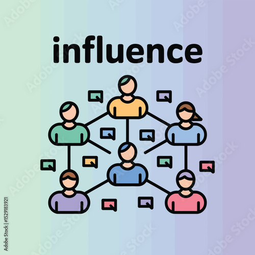 Social media influence network graphic