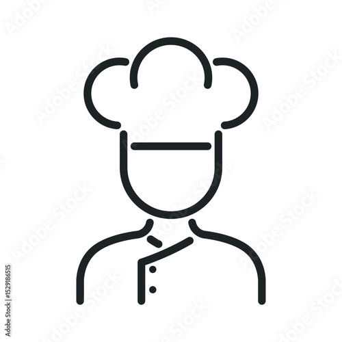 chef with a hat outline vector icon