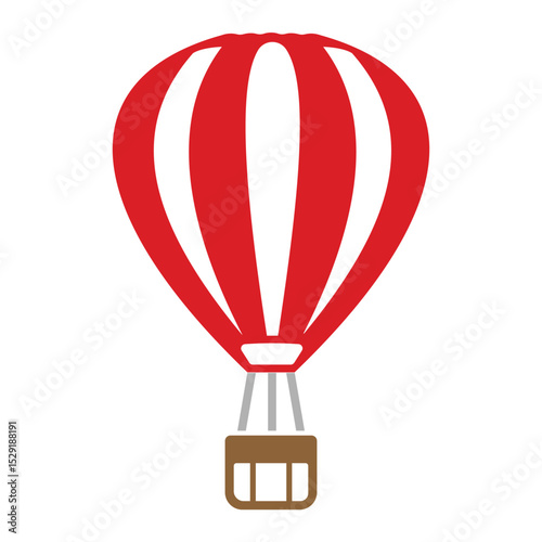 Hot Air balloon icon vector design template in white background. Hot air balloon Silhouette Color Icon symbol.  Flight Balloon for Travel Pictogram. Air balloon Vector Illustration.