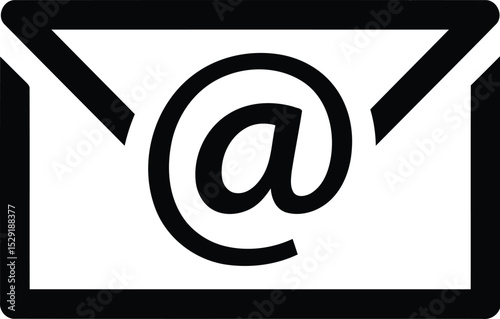 Digital Communication: A symbolic representation of digital communication, showcasing an email icon, rendered with a minimalist design, ideal for web and graphic design.