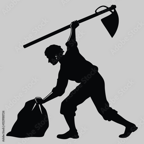 a person lifting something heavy silhouette vector design art and illustration