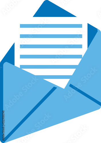 Opened Blue Envelope with Letter: An opened blue envelope reveals a pristine letter within, the message crisp and clear, inviting exploration of written correspondence and communication.