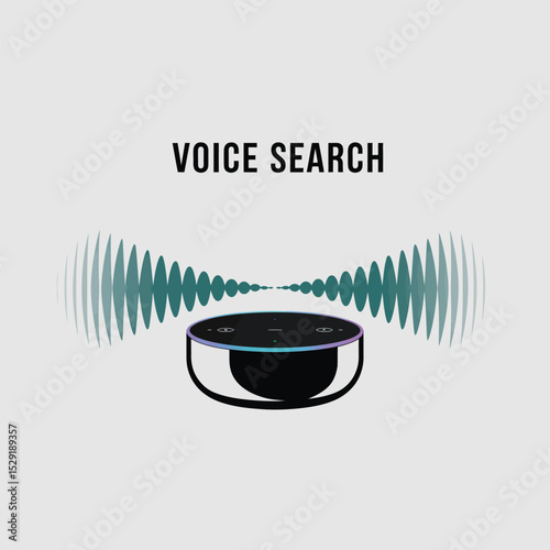 Smart speaker voice search technology illustration
