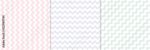 A set of zigzag seamless patterns of natural colors. Simple and modern vintage background. Vector illustration