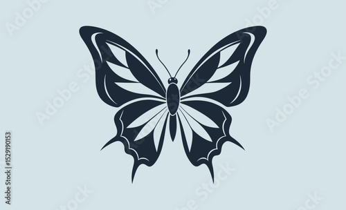 Butterfly silhouette, flying moth shapes, decorative wing design, black outline graphic, vector icon various butterfly silhouette  