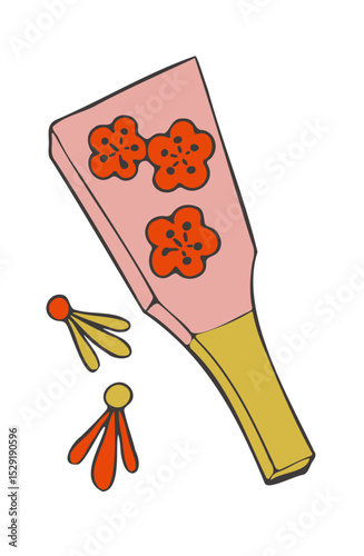 イラスト素材・お正月遊び　羽根つき