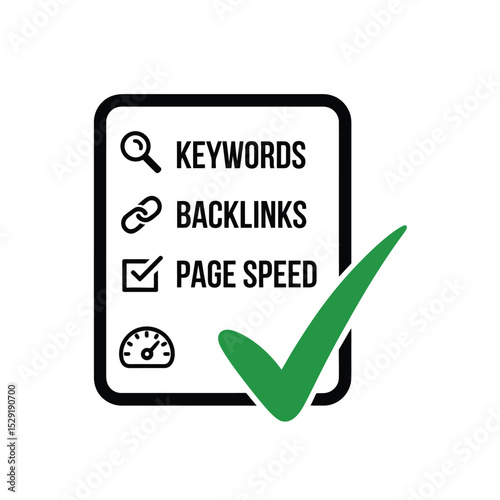 Checklist for website optimization seo keywords backlinks page speed
