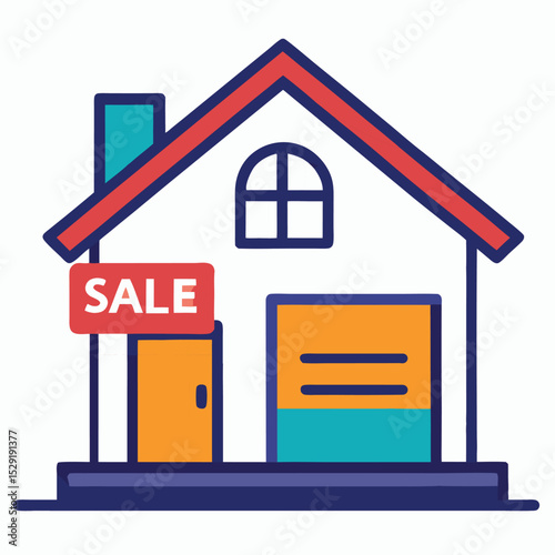 House with sale sign icon real estate symbol isolated on white background