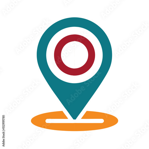 Colorful location pins icon set isolated on white background