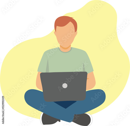 businessman working on laptop
