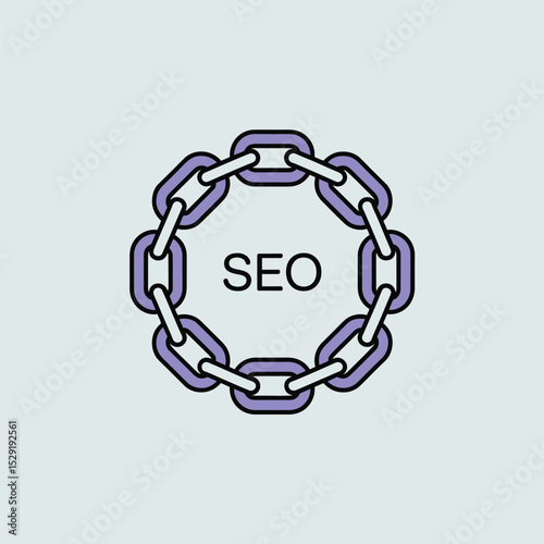 Seo optimization strategy circular chain link icon graphic