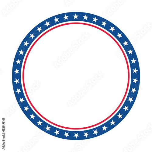 Circle Frame with Stars and Stripes - July 4th concept. Vector illustration