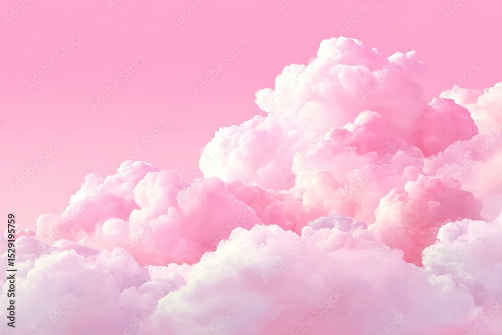 Pink Fluffy Cloudscape Background Pink Fluffy Cloudscape Background