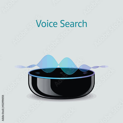 Smart speaker voice search technology illustration
