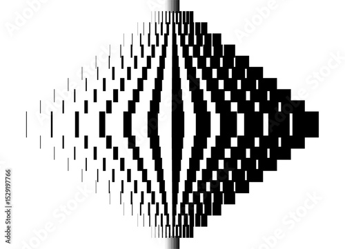 Technological Vector pattern of black pixels on a white background. Modern design element. Vector digital background for covers, advertising, posters. Abstract yule